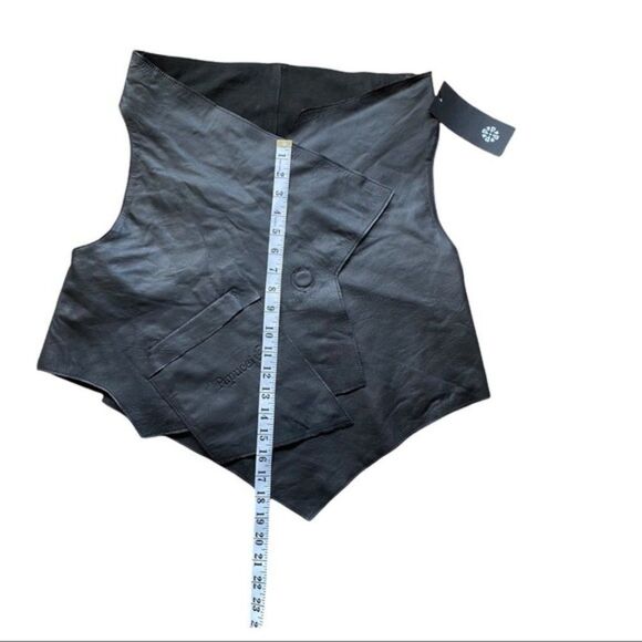 Papucei Women’s Leather Vest Black Asymmetrical OS - Picture 8 of 13